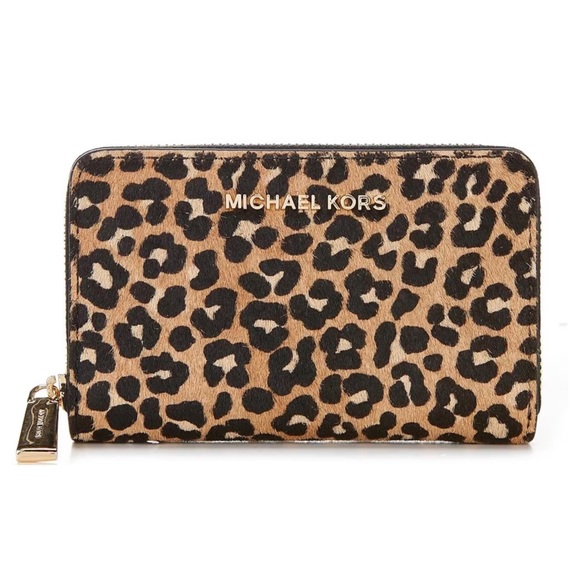 MICHAEL KORS LEOPARD PRINT SMALL CARD CASE WALLET - Picture 5 of 6